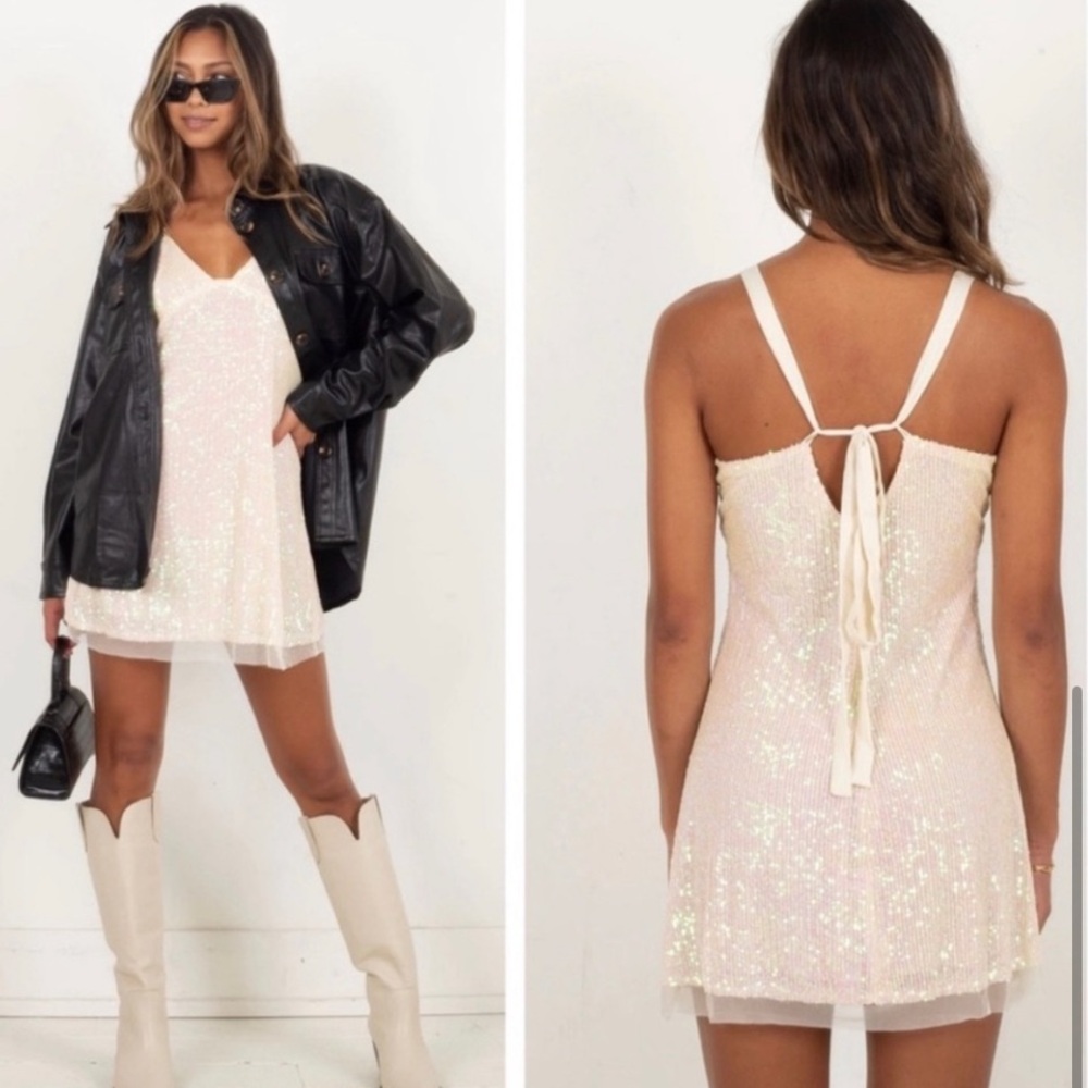 Free People Gold Rush Dress Bachelorette New Years NWT - Picture 6 of 9